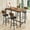 Rustic Brown,with PU Leather Seat, variant on 5 Pieces Bar Table Set, Industrial Style Dining Table Set with 4 PU Upholstered Stools, Counter Height Dining Table and Chairs Set, Metal Frame and Wood Top Table Kitchen Furniture Set for Dining Room
