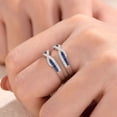 thumbnail image 5 of SHELOVES Blue Sapphire White CZ Ring Enhancer for Engagement Rings Infinity Wrap Guard 925 Sterling Silver Sz 7, 5 of 7