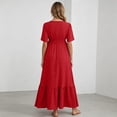 thumbnail image 3 of XiYing Robes pour Femmes Grande Taille, Robe de Maternité Unie à Manches Courtes à Volants pour Photographie de Soirée, Style Moulant à Col en V (P-2TG),, 3 of 7