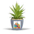 thumbnail image 1 of Castle Paris France Eiffel Tower Fake Pineapple Flower Pot Vase Mini Decor, 1 of 3