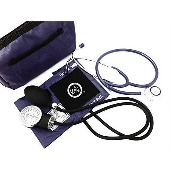 EMI #305 NAVY Aneroid Sphygmomanometer Blood Pressure Monitor and Dual Head Stethoscope Kit Set