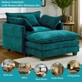 thumbnail image 3 of Gexpusm 40'' Oversized Chair with Ottoman,Wide Modern Accent Chair & Single Sofa Lounge for Living Room, Chenille Oversized Armchair with 3 Pillows,Lake Blue, 3 of 5