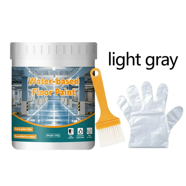 Water-Based Floor Paint - Home Use Non-Slip Wear-Resistant Refinishing Coating, Color-Changing Quick-Dry Floor Paint (Low VOC, 3H Dry,Gary)