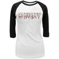 thumbnail image 1 of Halloween Motif Zombie Affamé Juniors T-Shirt Raglan Manches 3/4, 1 of 1