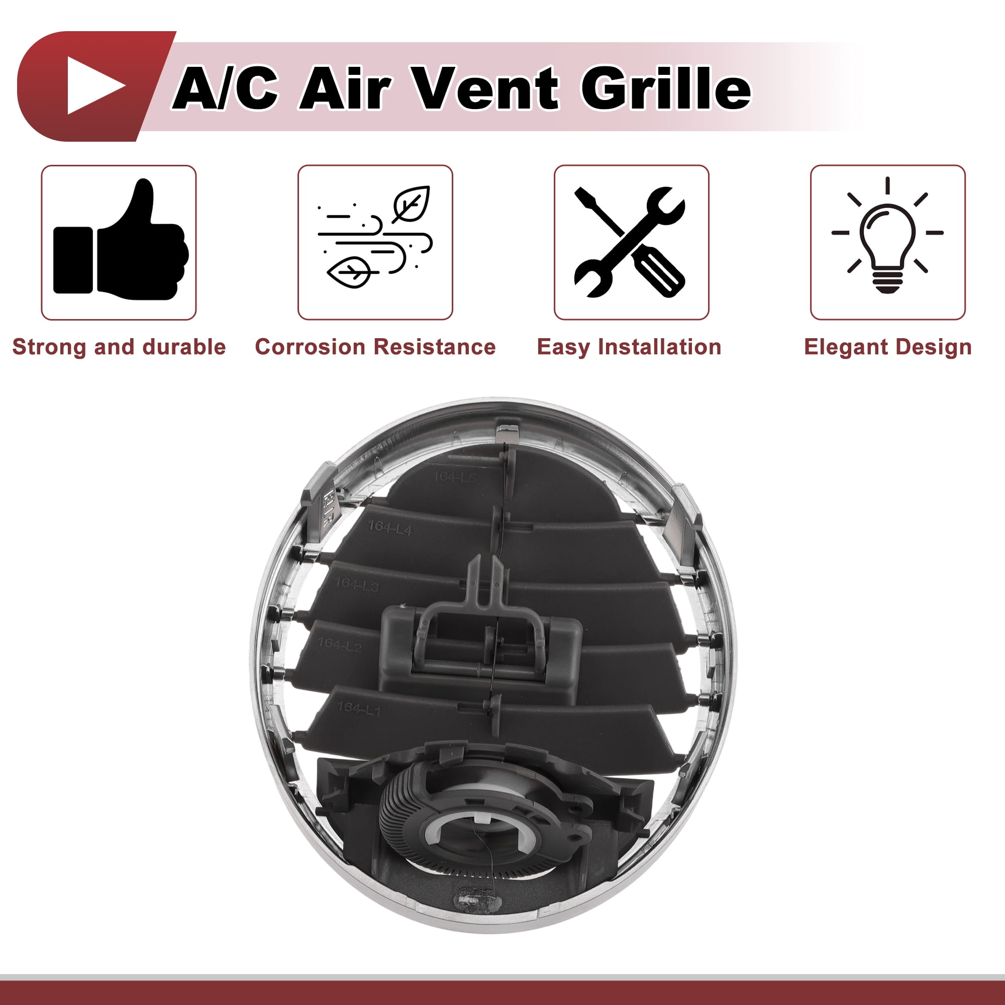 Unique Bargains AC Air Vent Grille A1648301954 for mercedes GL350 06-12 Gray