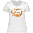 thumbnail image 3 of Inktastic Thankful and Blessed Pumpkin and Fall Leaves Women's Plus Size T-Shirt, 3 of 5