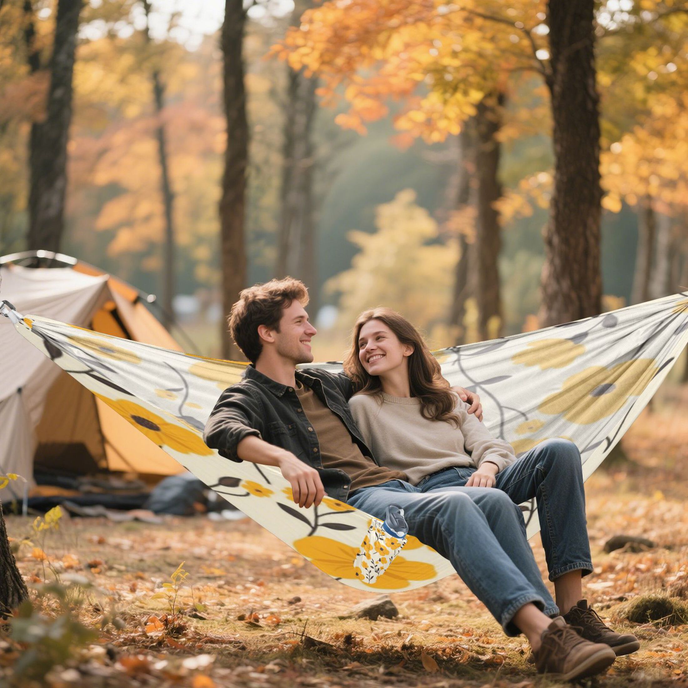 Hammock Camping Hammock Nylon Portable Hammock Travel Camping Hammock Lovely Yellow Flowers
