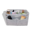 thumbnail image 1 of Portable Tote Insert Liner Travel Multifunctional Phone Purses Pouch Makeup Storage Bag Cosmetic Organizer Toiletry Liner Bags Felt Insert Bag LIGHT GREY, 1 of 1