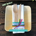 thumbnail image 3 of Disposable Wooden Cutlery Utensils Set ‚Äì (Pack of 150) 30 7.8-inch Plates 30 Forks 30 Knives 30 Spoons 30 Small Spoons Eco-Friendly Silverware Compostable Flatware Biodegradable Better T, 3 of 7