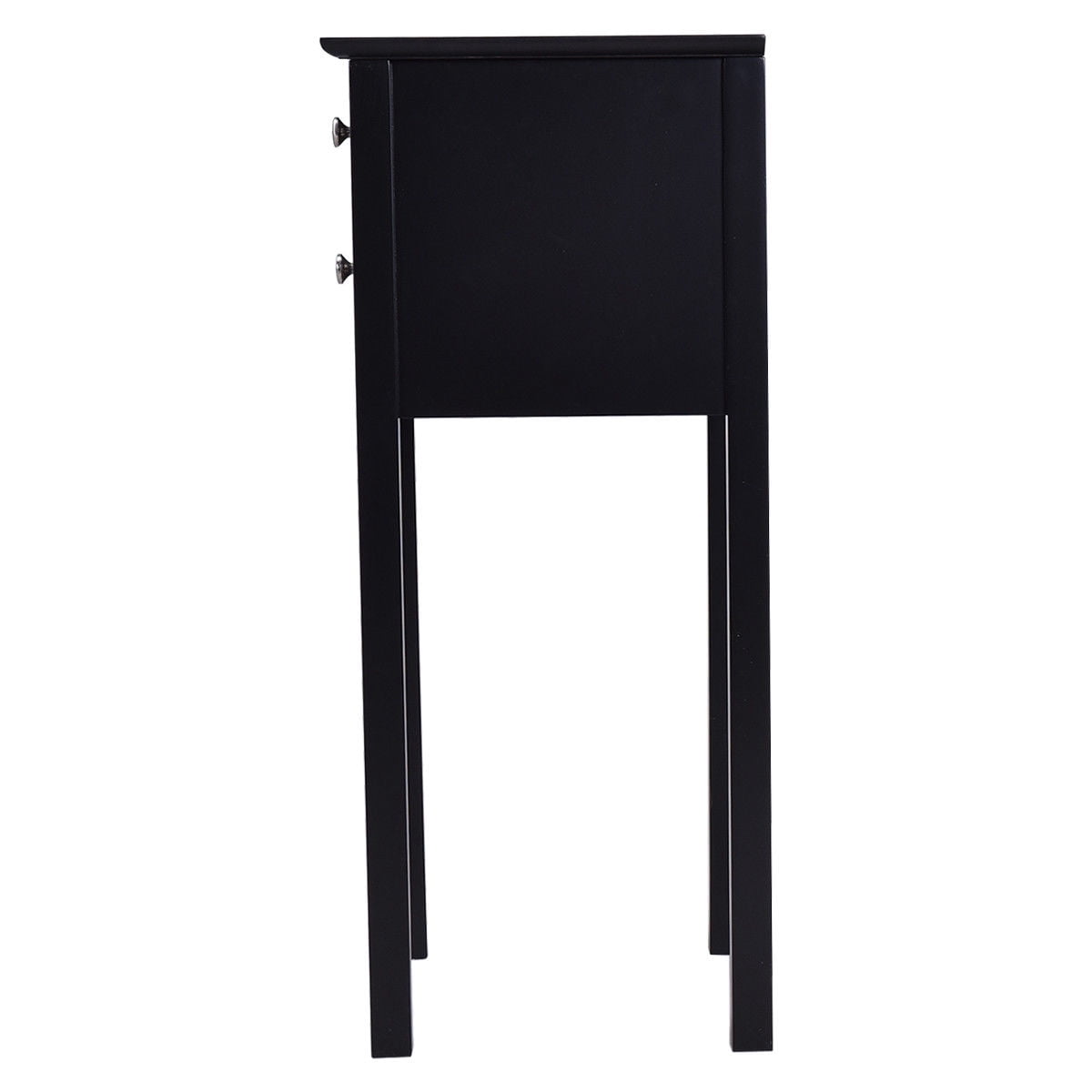 Gymax 2 PCS Side Table End Accent Table Night Stand W/ 2 Drawers Black