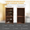 thumbnail image 6 of Resenkos 64" 4-Door Freestanding Kitchen Pantry - 3 Adjustable Shelves, for Kitchen, Brown, 6 of 7