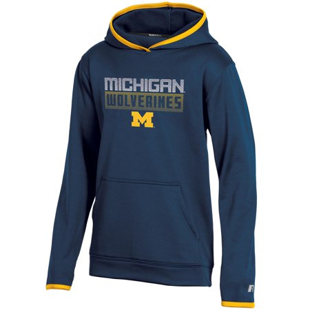Youth Russell Navy Michigan Wolverines Pullover Hoodie