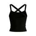 thumbnail image 6 of MVRLSH Womens Tank Tops Loose Fit Casual Crisscross Strap Backless Cropped Ribbed Neck Lace Trim Tank Top Tops Black Size XL, 6 of 7