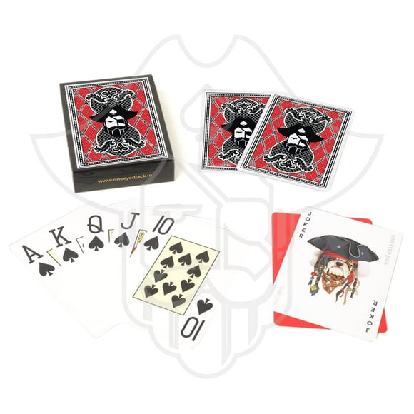 One Eyed Jack Cartes à Jouer en Plastique Premium Couleur Rouge pour Adulte - 1 Lot de 52 Cartes & Coupe Gratuite - Taille Poker, Cartes de Poker de Haute Qualité & Durables / Cadeau pour Famille & Amis Cartes à Jouer