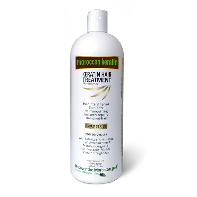 MOROCCAN KERATIN 1000ml Complejo de tratamiento capilar con queratina brasileña SERIE ORO Con aceite de argán Fórmula probada y rápida Resultados profesionales Keratina Fuerte