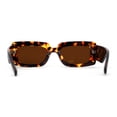 thumbnail image 4 of Womens Simple Mod Rectangle Narrow Plastic Sunglasses Tortoise Brown, 4 of 4