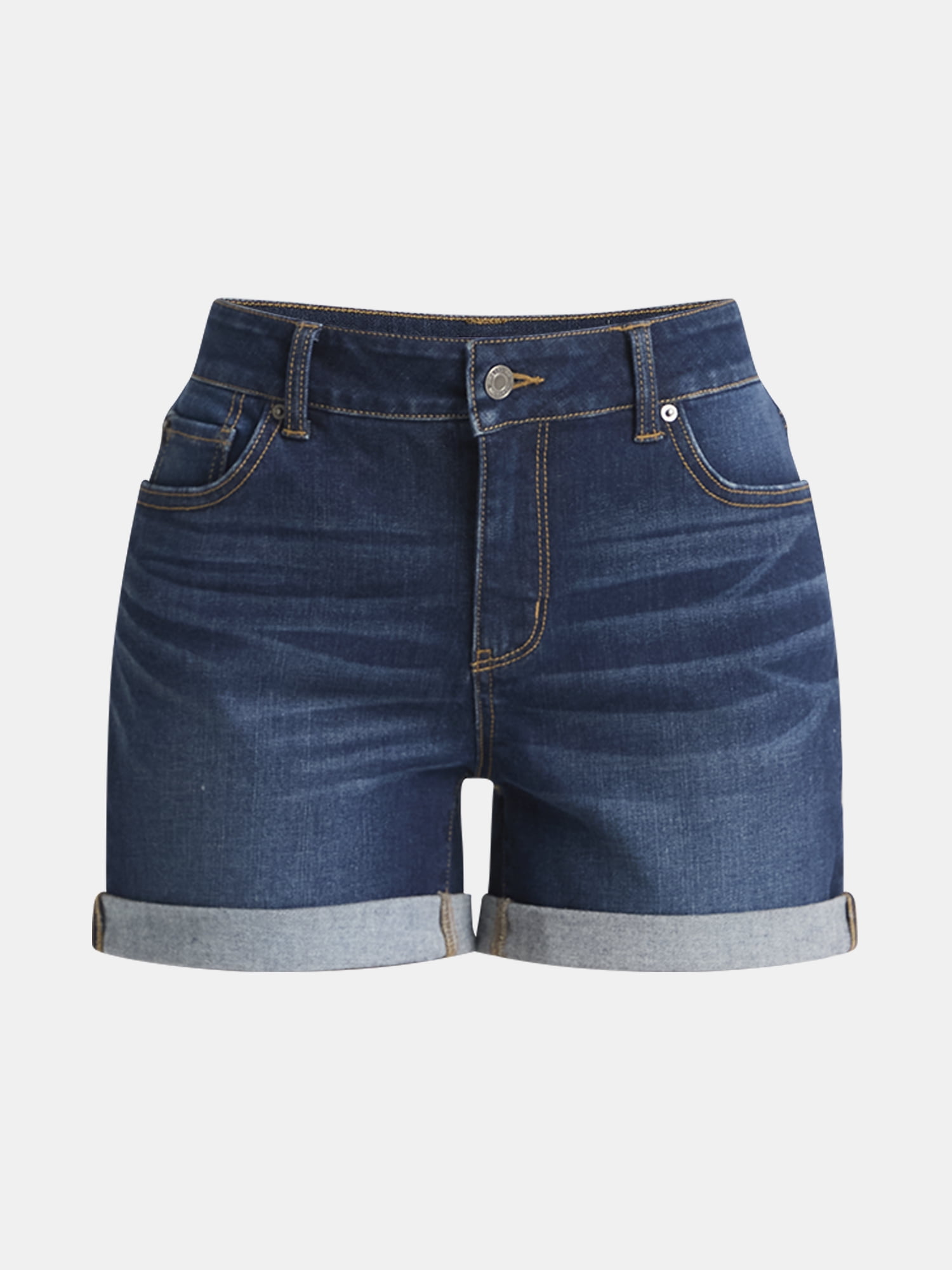 Time and Tru Women's Mid Rise Denim Short, 4" Inseam, sizes 2-20