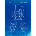 thumbnail image 2 of Borders, Cole 25x32 White Modern Wood Framed Museum Art Print Titled - PP1025-Faded Blueprint Ryobi Portable Router Patent Poster, 2 of 4