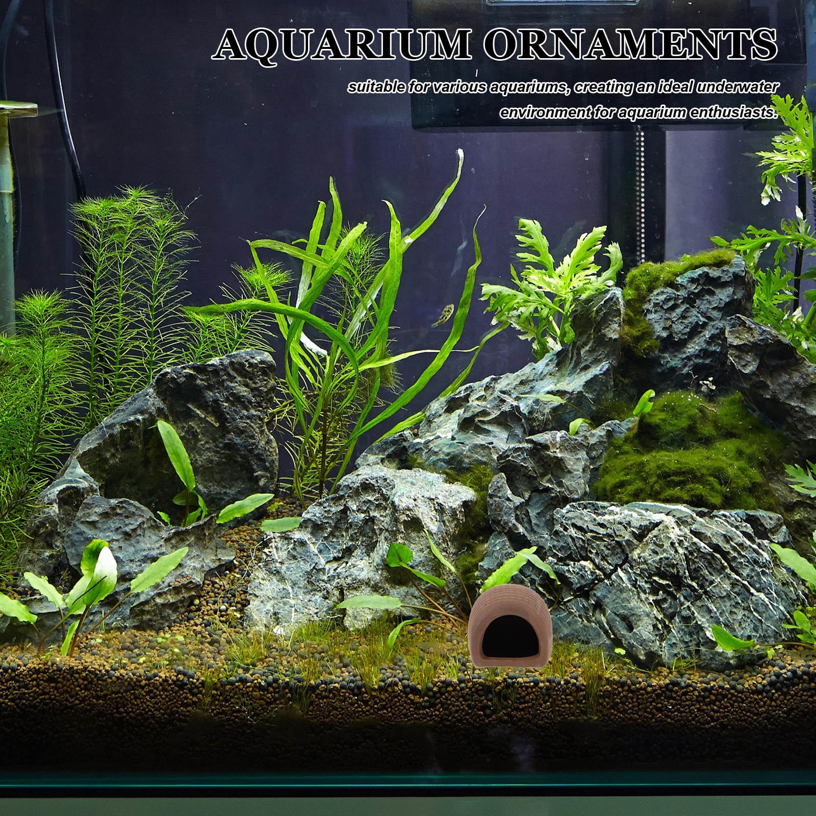 CTIRCHIU Light Brown Ceramic Shrimp Shelter Aquarium Ornament 3 Pieces