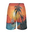 thumbnail image 3 of joogoo Mens Swim Trunks Sunset Sea Island View Beach Shorts Drawstring Elastic Waist Swimwear Bathing Suits XXL, 3 of 7