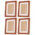 thumbnail image 1 of Unique Bargains 6x8 inch Wooden Picture Frames, 4 Pcs Display, Brown, 1 of 5