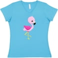 thumbnail image 3 of Inktastic Cute Flamingo, Baby Flamingo, Pink Flamingo, Bird Women's V-Neck T-Shirt, 3 of 5