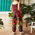thumbnail image 4 of JULMCOMO 4th of July Jumpsuits for Women 250th Year Cotton Linen Spaghetti Straps Plus Size Red White Blue Overalls Stars Stripes Wide Leg Sleeveless Patriotic Rompers with Pockets Deep Red S, 4 of 6