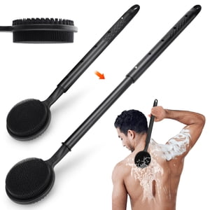 TSV Silicone Back Scrubber, Adjustable Telescopic Handle