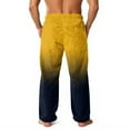 thumbnail image 3 of Dwelliawo Mens Fleece Pajama Pants Sleep Fluffy Sleepwear Gradient Fuzzy Plush Pj Bottoms Fleece Soft Warm Fall Winter Pjs Pants with Pockets Yellow 2XL, 3 of 5