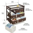 thumbnail image 5 of Badger Basket Modern Wood Baby Changing Table with 6 Baskets Espresso, 5 of 9