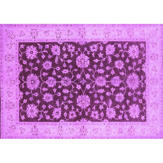 Ahgly Company Indoor Rectangle Oriental Purple Traditional Area Rugs, 2' x 3'