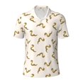 thumbnail image 2 of Daiia Cartoon Snake Pattern Men’s Polo Shirts,Solid Deck Shirt,Classic Fit, Breathable Cotton Polo for Casual and Sport Wear-Medium, 2 of 7