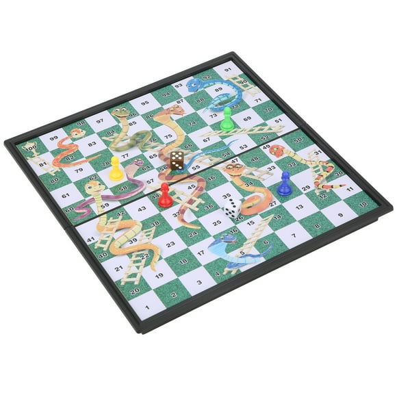 TOPINCN Snake Ladder Chess Game, Easy To Carry Collapsible Durable Foldable Chess Game, For Student Children Friends