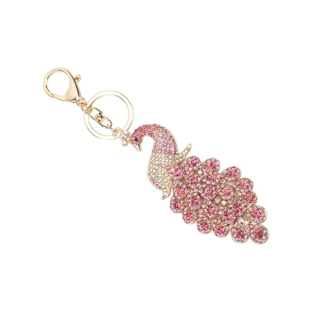 Abalorio De Mochila De Pavo Real, Llavero De Pavo Real, Llavero De Animal Bonito, Llavero De Pavo Real Para El Día De La Madre, Para Mujeres Y Niñas, Para El Día De Navidad Cergrey Rosa