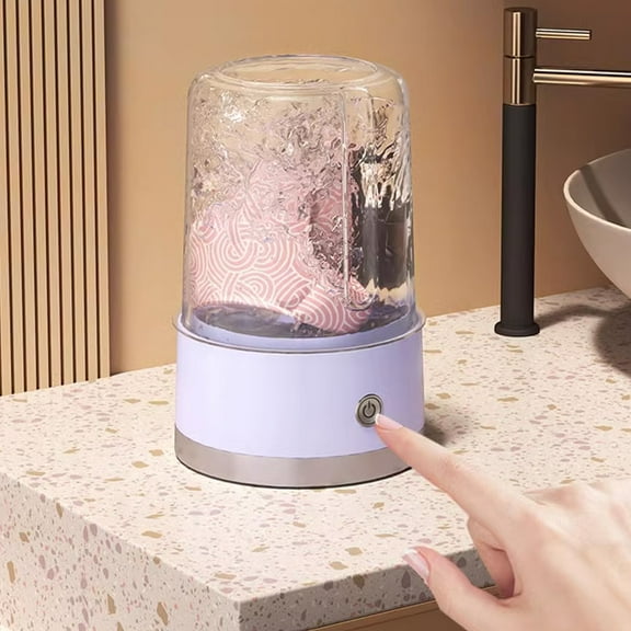 Mini Portable Underwear Washer Automatic Wireless USB Rechargeable Compact Laundry Machine Quiet for Socks Underwear Dorm Travel Camping Small Space
