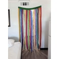 thumbnail image 3 of Maker's Craft Sari Silk Vintage Multicolor Ribbon Curtain Drapes 85'' x 45'' Inches with Colorful Tassels Boho Curtains Rod Pocket for Livingroom and Bedroom, 3 of 5
