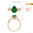 thumbnail image 5 of ANGARA Lab Grown 2.2 Ct Nature-Inspired Pear Emerald Floral Engagement Ring for Women in 14K Rose Gold (Size-10x8mm) | May Birthstone, Anniversary, Jewelry Gift for Women | Lab-Grown Emerald Ring, 5 of 8