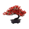 thumbnail image 3 of TISHITA Artificial Bonsai Tree Ornament Home Decoration Housewarming Welcome Potted for Bathroom Desktop , Red, 3 of 8