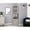 Gray, variant on Space - saving Corner Bar Cabinet / Ideal for Home Bars / Stores 8 Bottles & 12 Wine Glasses