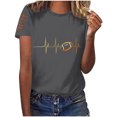 thumbnail image 3 of Liquidation d'Économies! VOAVEKE Hauts d'Été Grande Taille pour Femmes, Blouse Décontractée T-Shirt pour Femmes, Mode Féminine Col Rond Impression Football Manches Courtes T-Shirt Décontracté Ample, 3 of 5