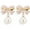 Pink, variant on Wioihee Clearance Under $2.00 925 Silvery Pearl Drop Earrings for Women Trendy Gold Dangle Earrings AAA+ Quality Wedding Earrings Jewelry for Brides