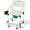 White-35.83", variant on SOBREMESA 4-in-1 Commode Chair with Wheels, Shower Transport & Toilet Aid, Lockable Wheels, Padded Seat, Detachable Bucket & Flip-Up Footrest for Elderly