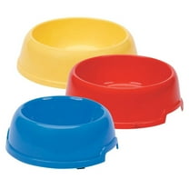 Lightweight Plastic Dog Single Feeding Bowls Durable Bright Colors Vary 1 Bowl (Large)