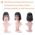 thumbnail image 4 of MY-LADY Synthetic Hair Topper with 3D Air Bangs Clip in Top Extensions Closure Hair Piece for Women dark black, 4 of 8