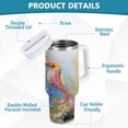 thumbnail image 4 of 40 oz Tumbler With Handle Stainless Steel Insulated Tumbler With Lid for Car Cup Holder Cute Seahorse Pattern, 4 of 9