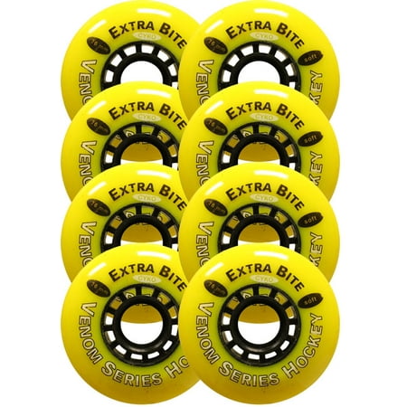 CYKO ROLLER HOCKEY WHEELS Skate 76mm SOFT VENOM EXTRA BITE 8-PACK