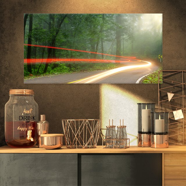 Foggy Morning with Sun Rays - Landscape Photo Canvas Art Print