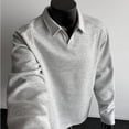 thumbnail image 4 of LIaqionyy Mens Casual Cotton Long Sleeve Loose Collared Pullover Shirts Comfortable Fashion Golf Sweatshirt, 4 of 7