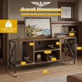 thumbnail image 6 of Industrial TV Stand for TVs up to 65" with Power Outlets& LED Light, Entertainment Center Media Console Table，Brown, 6 of 9