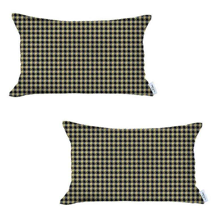Set Of 2 Yellow Houndstooth Pillow Covers Set Of 2 Yellow Houndstooth Pillow Covers